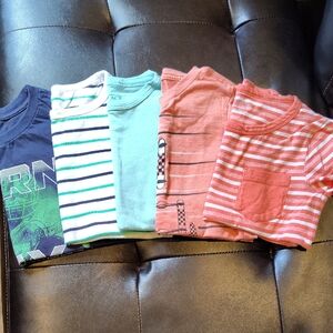 Set of Four Striped and Graphic T-Shirts